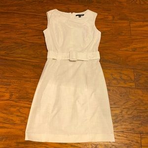 Pretty White Belted Dress by Sharagano